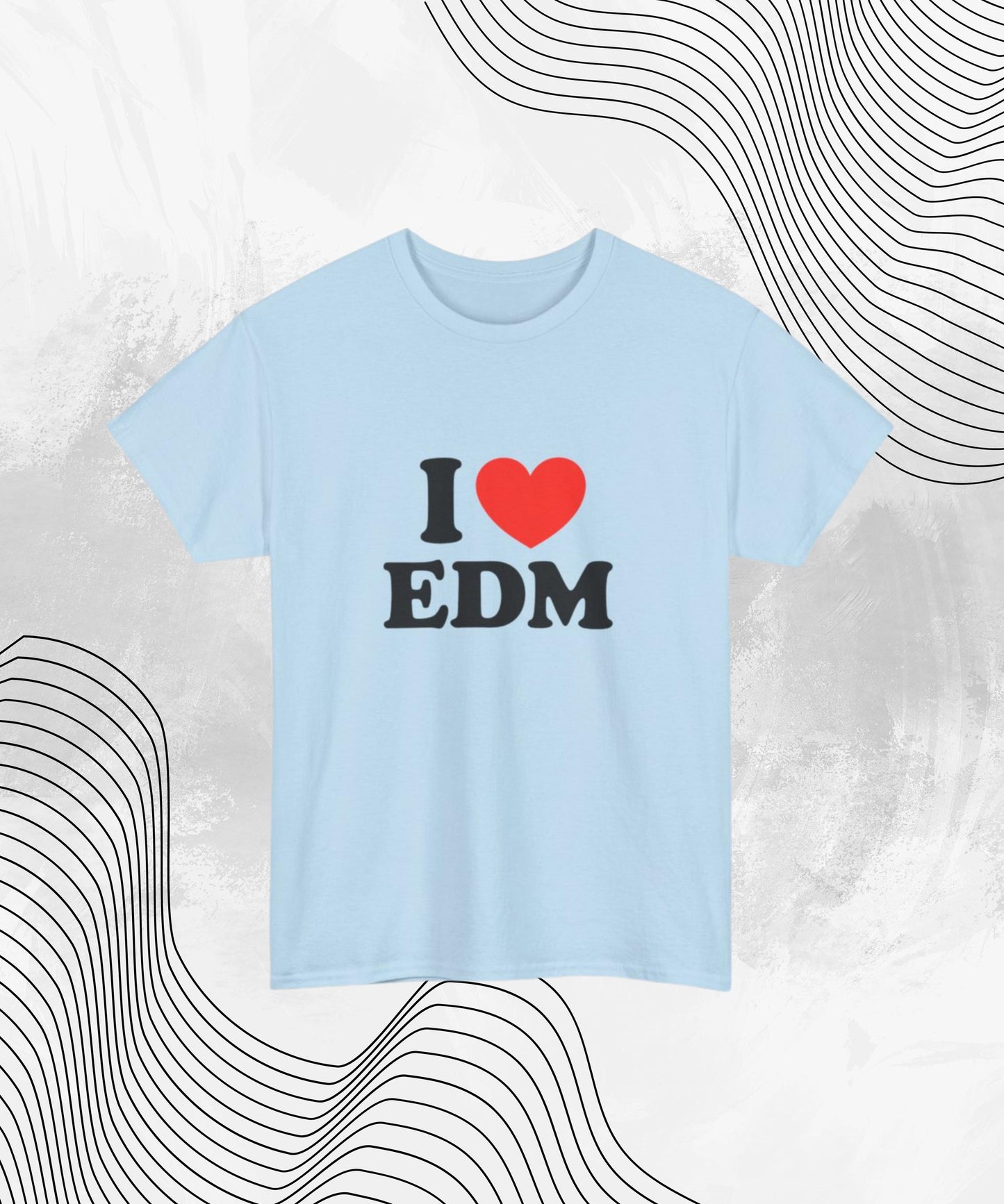 EDM Tshirt - I Heart EDM Shirt for DJs, Ravers & Dance Music Lovers, Electronic Festival Gift, Funny Rave Music Lover Tee
