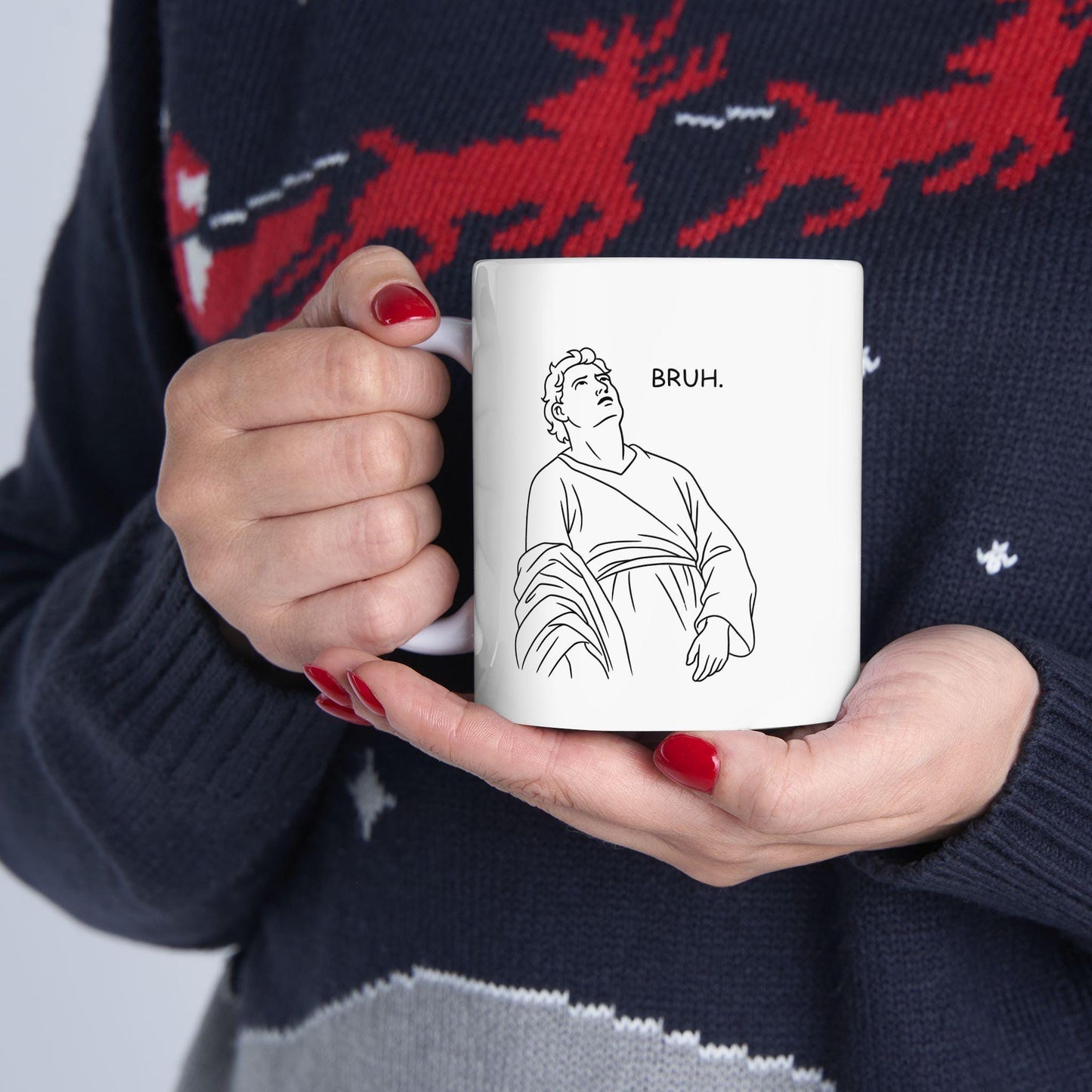 “Bruh” Meme Mug – Funny Reaction Face Coffee Cup for Home or Office