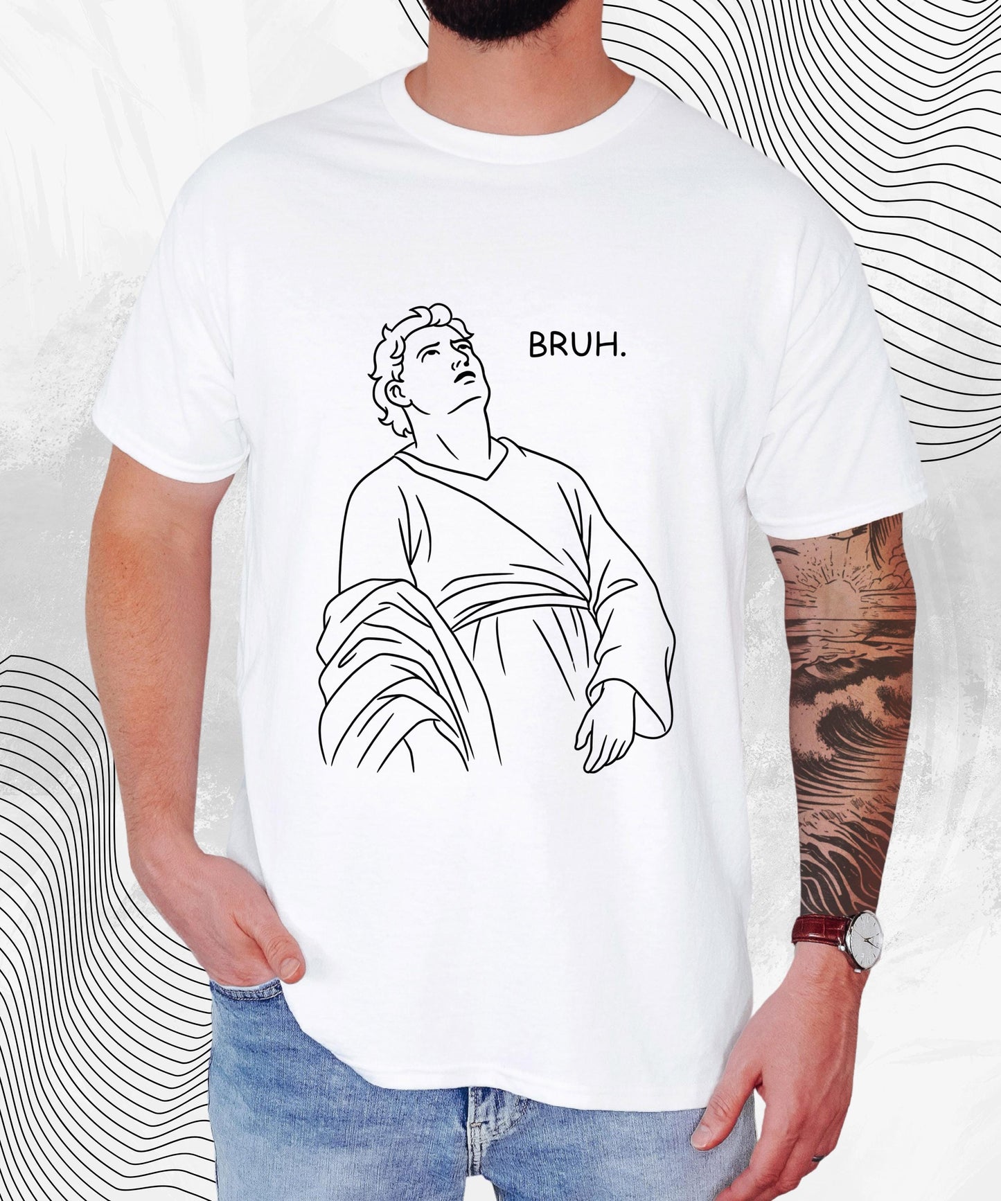 Bruh Statue Meme Shirt – Funny Minimalist Aesthetic Tee for Meme Lovers