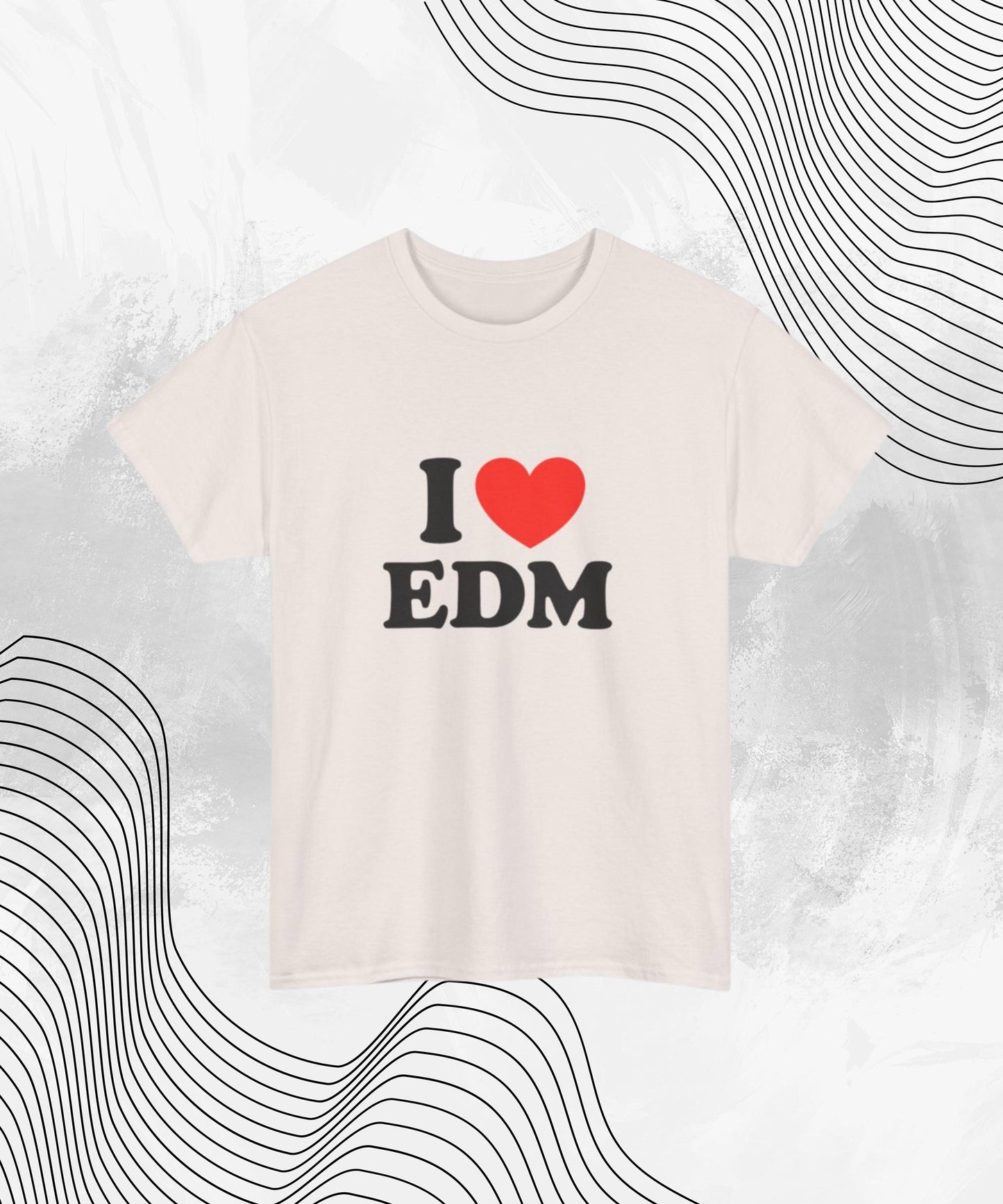 EDM Tshirt - I Heart EDM Shirt for DJs, Ravers & Dance Music Lovers, Electronic Festival Gift, Funny Rave Music Lover Tee