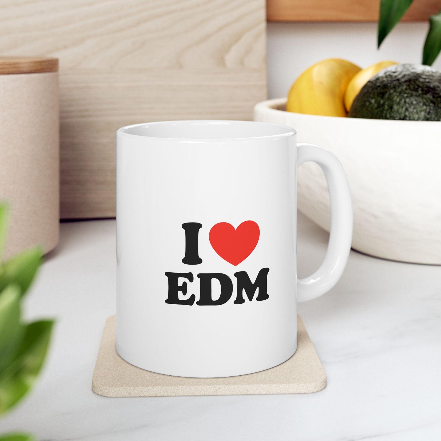 I ❤️ EDM Mug – Raver Coffee Cup for Electronic Dance Music Lovers