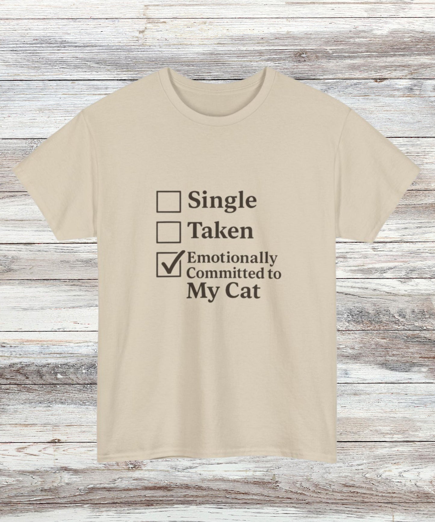 Cat Lover Shirt - Funny Emotionally Committed to My Cat Tee, Cute Gift for Cat Moms & Pet Parents