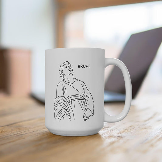 “Bruh” Meme Mug – Funny Reaction Face Coffee Cup for Home or Office
