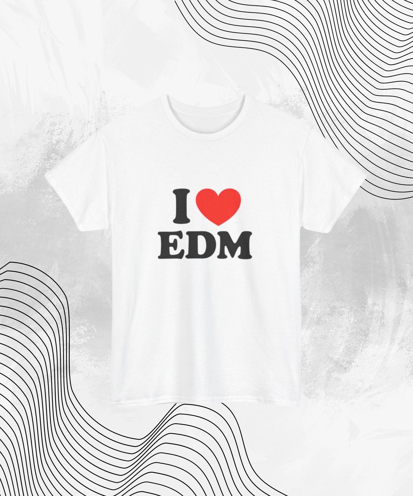 EDM Tshirt - I Heart EDM Shirt for DJs, Ravers & Dance Music Lovers, Electronic Festival Gift, Funny Rave Music Lover Tee