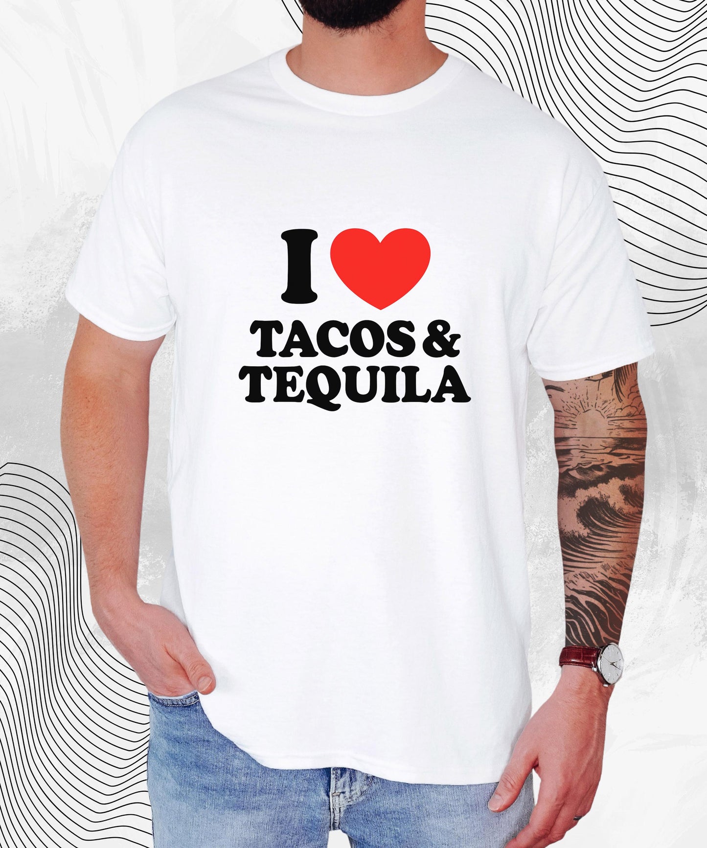 I Love Tacos & Tequila T-Shirt – Funny Food & Drink Tee for Party People