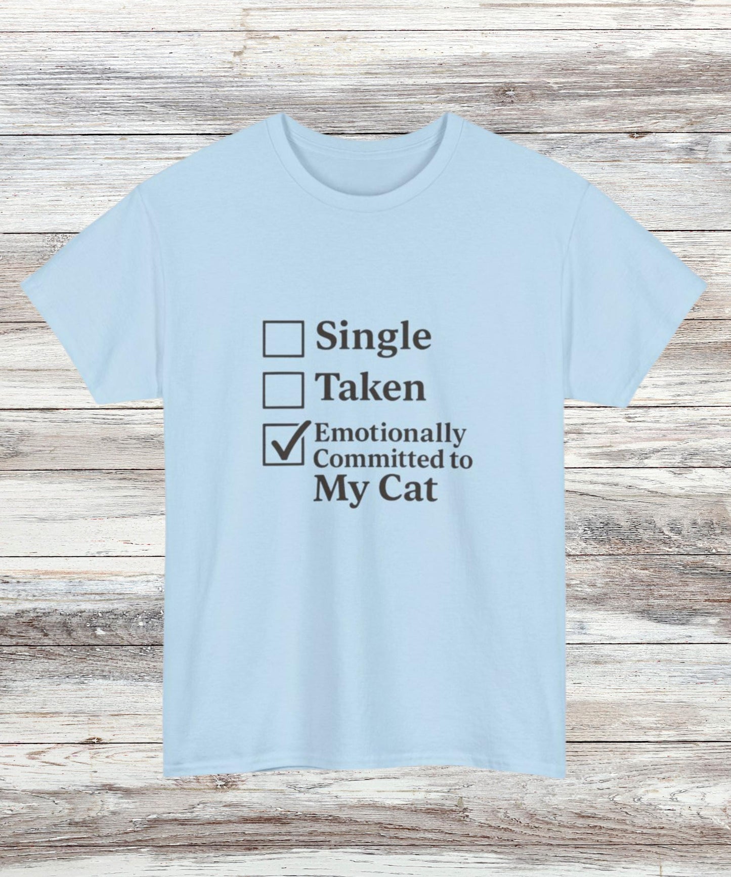 Cat Lover Shirt - Funny Emotionally Committed to My Cat Tee, Cute Gift for Cat Moms & Pet Parents