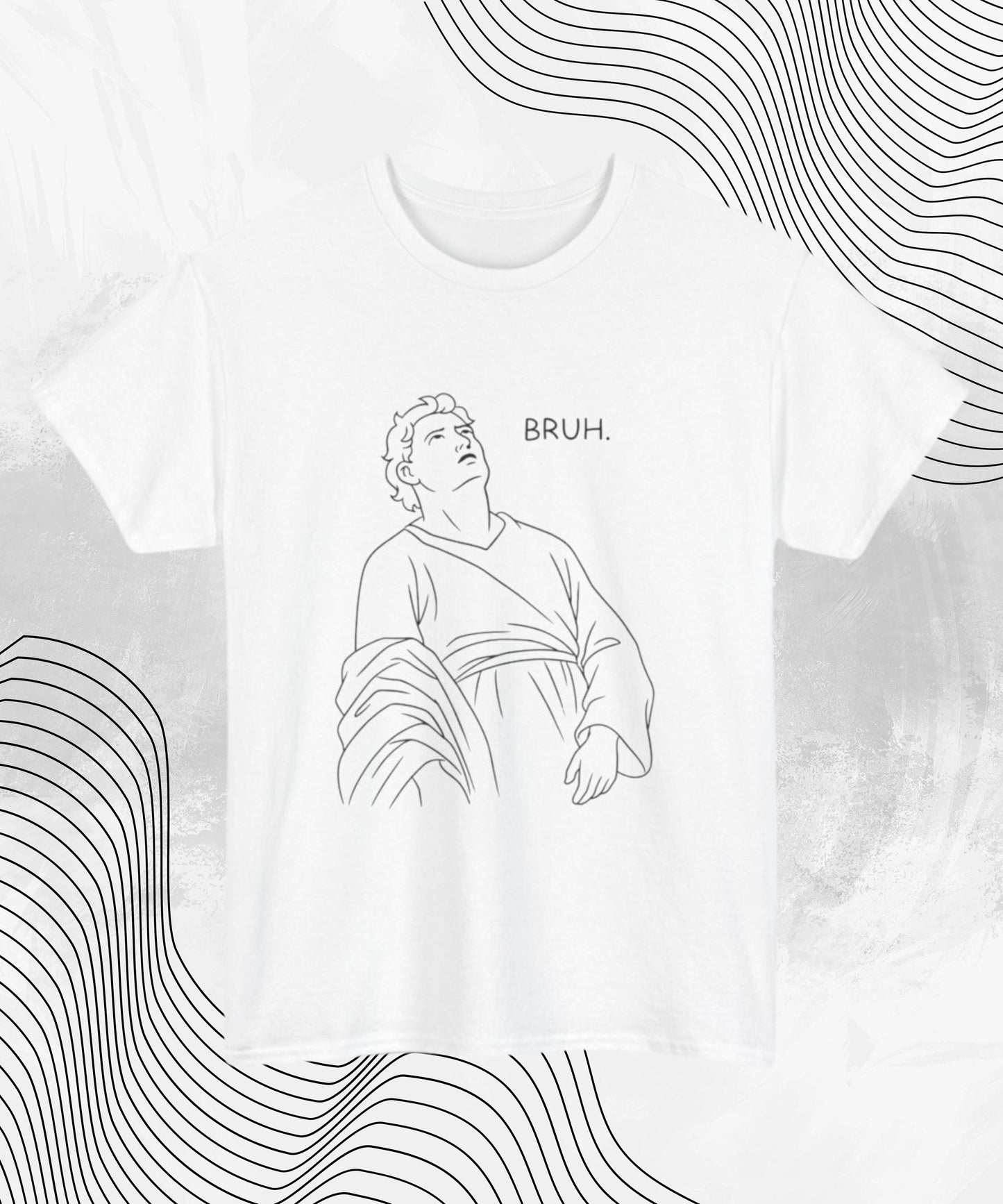 Bruh Statue Meme Shirt – Funny Minimalist Aesthetic Tee for Meme Lovers