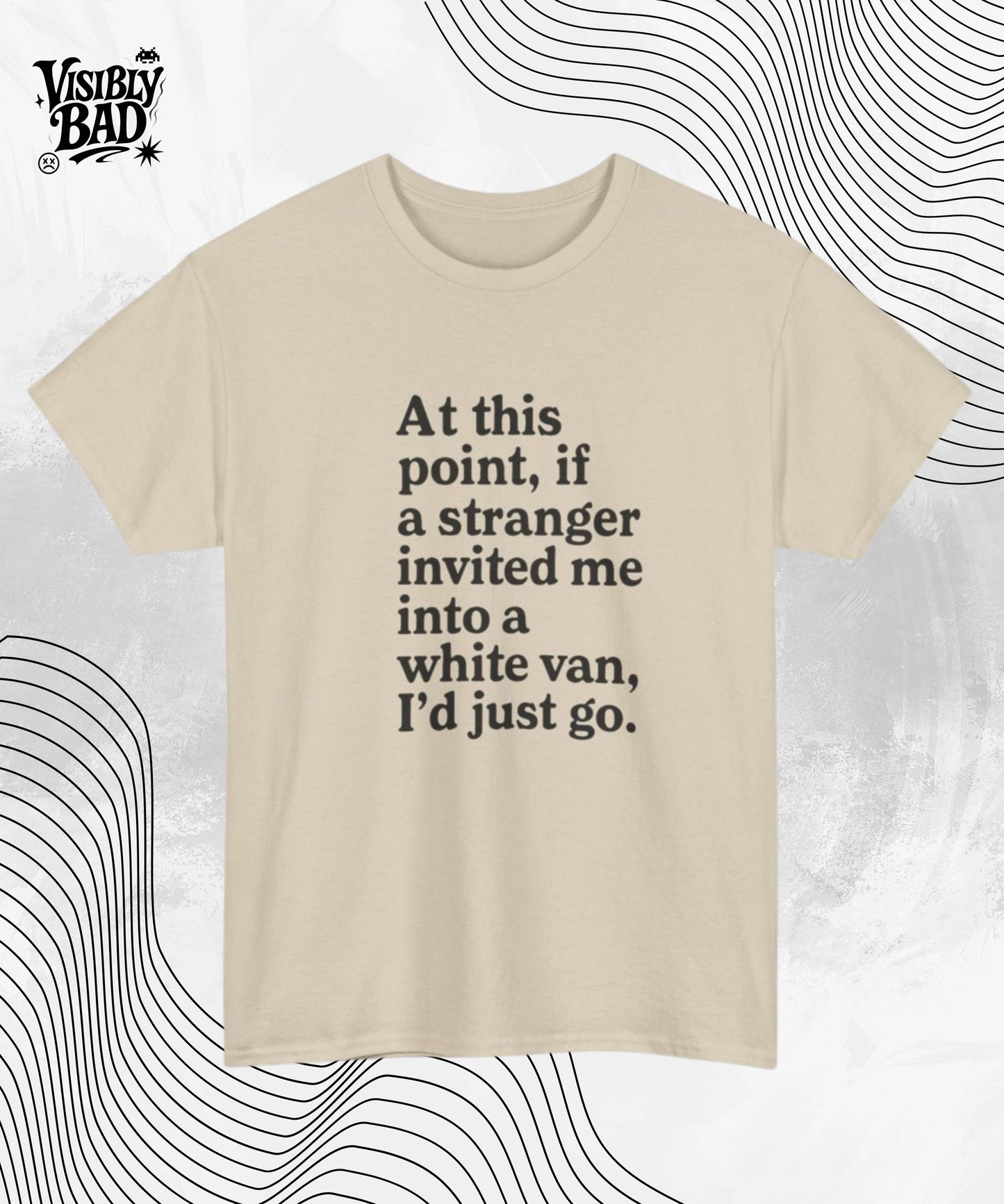 Funny Graphic Tee At This Point If A Stranger Invited Me Into A White Van I'd Just Go Shirt, Humor T-Shirt, Sarcastic Gift Tee