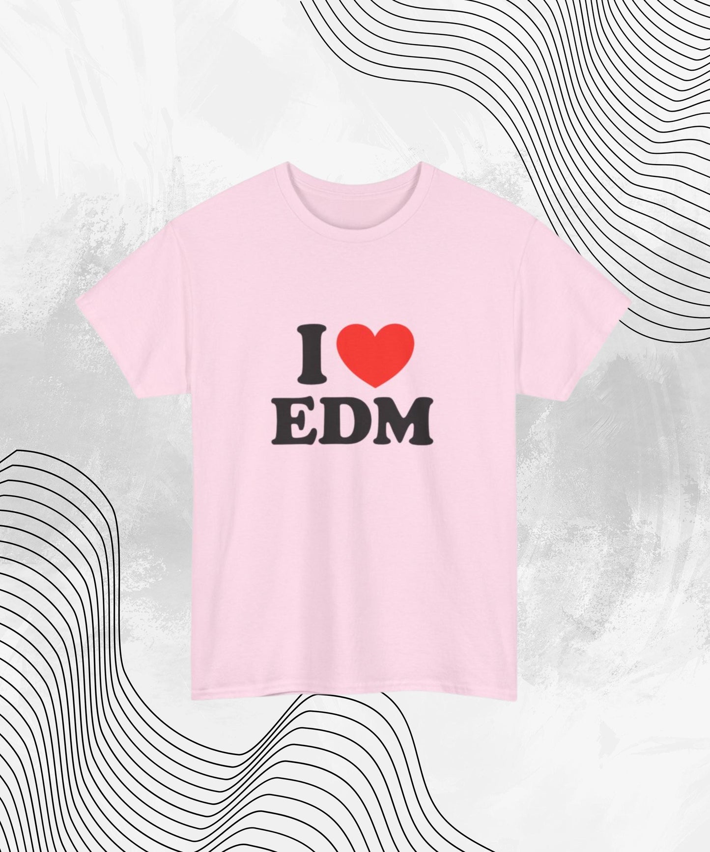 EDM Tshirt - I Heart EDM Shirt for DJs, Ravers & Dance Music Lovers, Electronic Festival Gift, Funny Rave Music Lover Tee