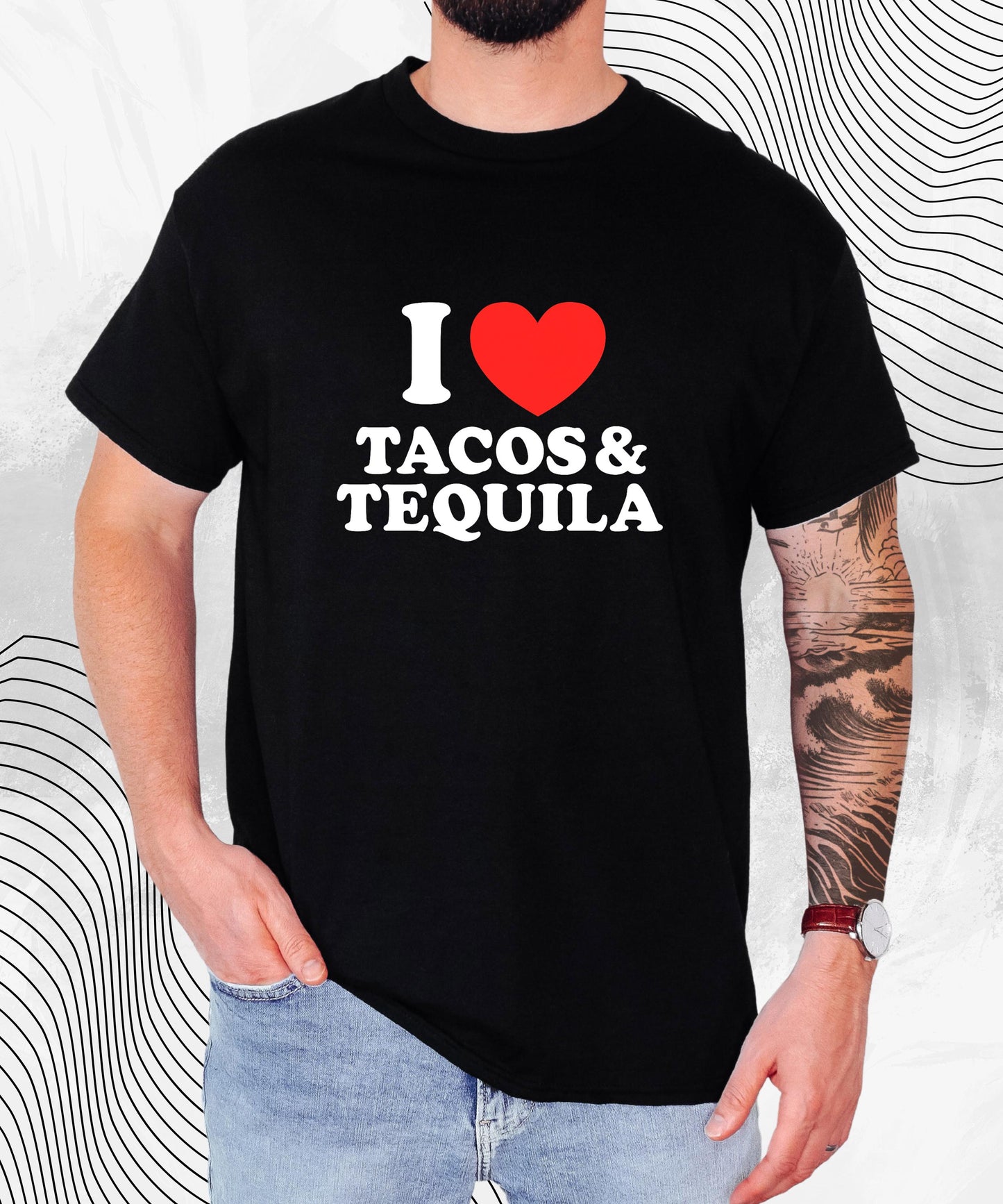 I Love Tacos & Tequila T-Shirt – Funny Food & Drink Tee for Party People