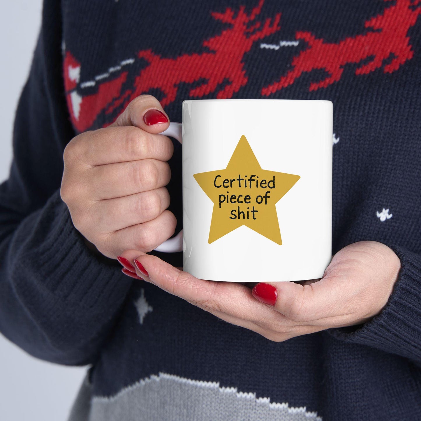 Certified Piece of Sh*t Mug – Funny Sarcastic Coffee Cup for Petty People