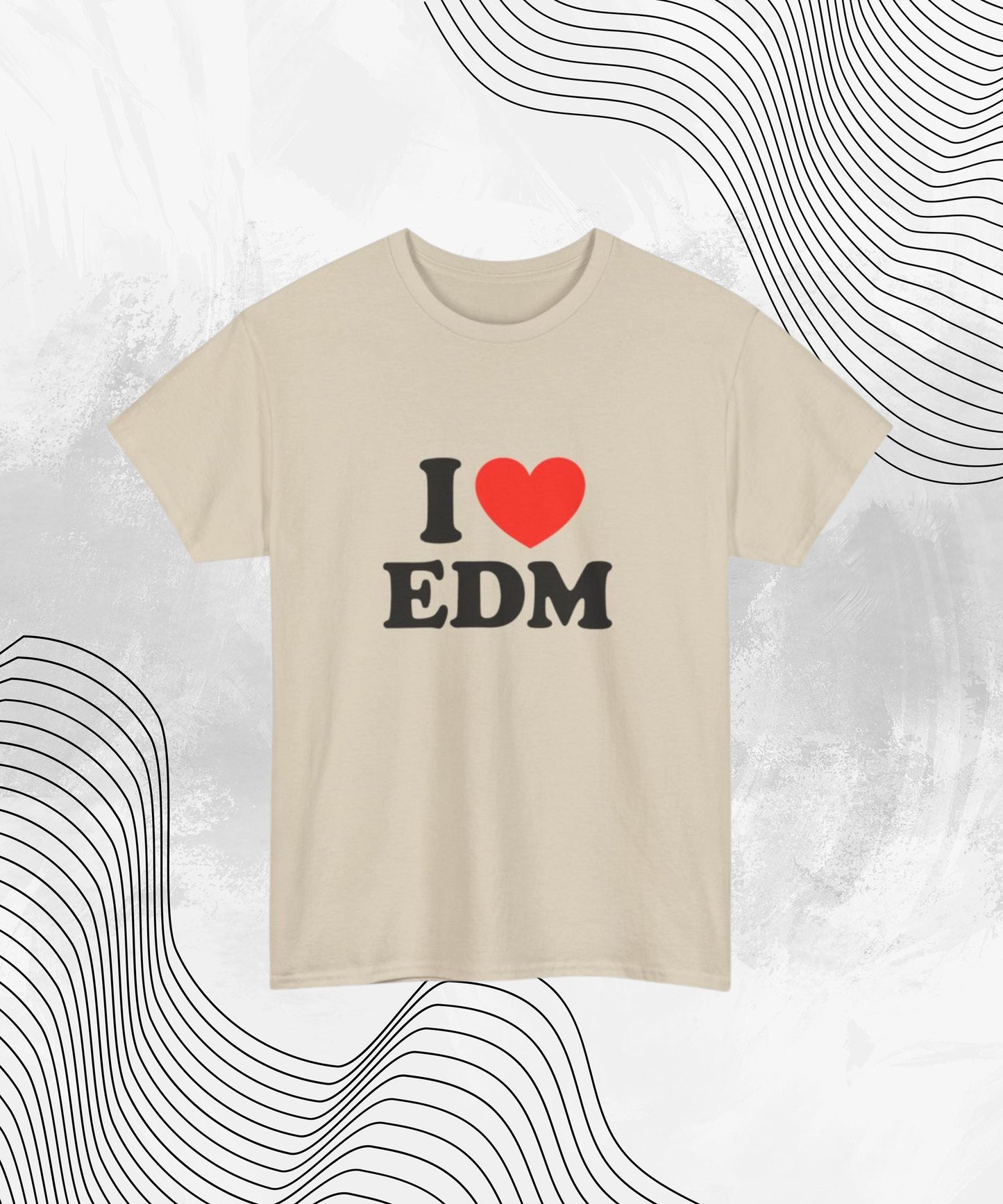 EDM Tshirt - I Heart EDM Shirt for DJs, Ravers & Dance Music Lovers, Electronic Festival Gift, Funny Rave Music Lover Tee