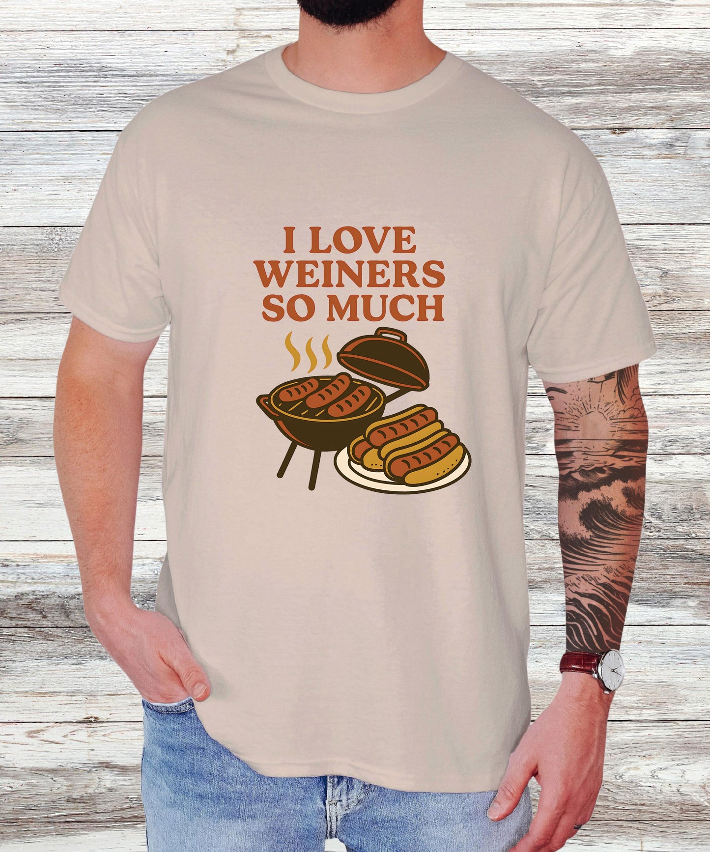 I Love Weiners So Much T-Shirt - Funny Glizzy Lover Tee, Cute Hot Dog Gift, Casual Graphic Shirt for Hot Dog Lovers