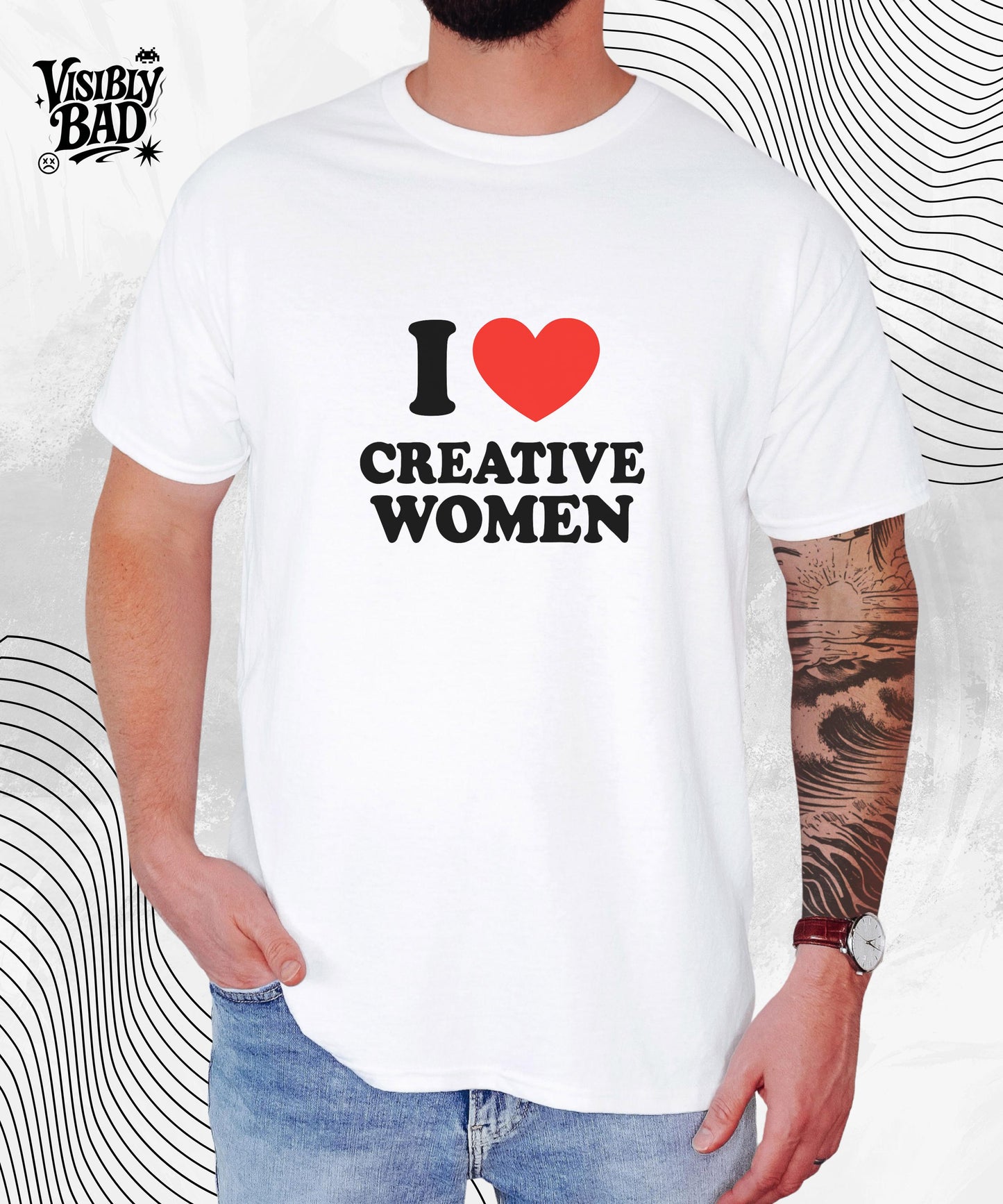 I ❤️ Creative Women T-Shirt – Funny, Bold Statement Tee for Him or Her