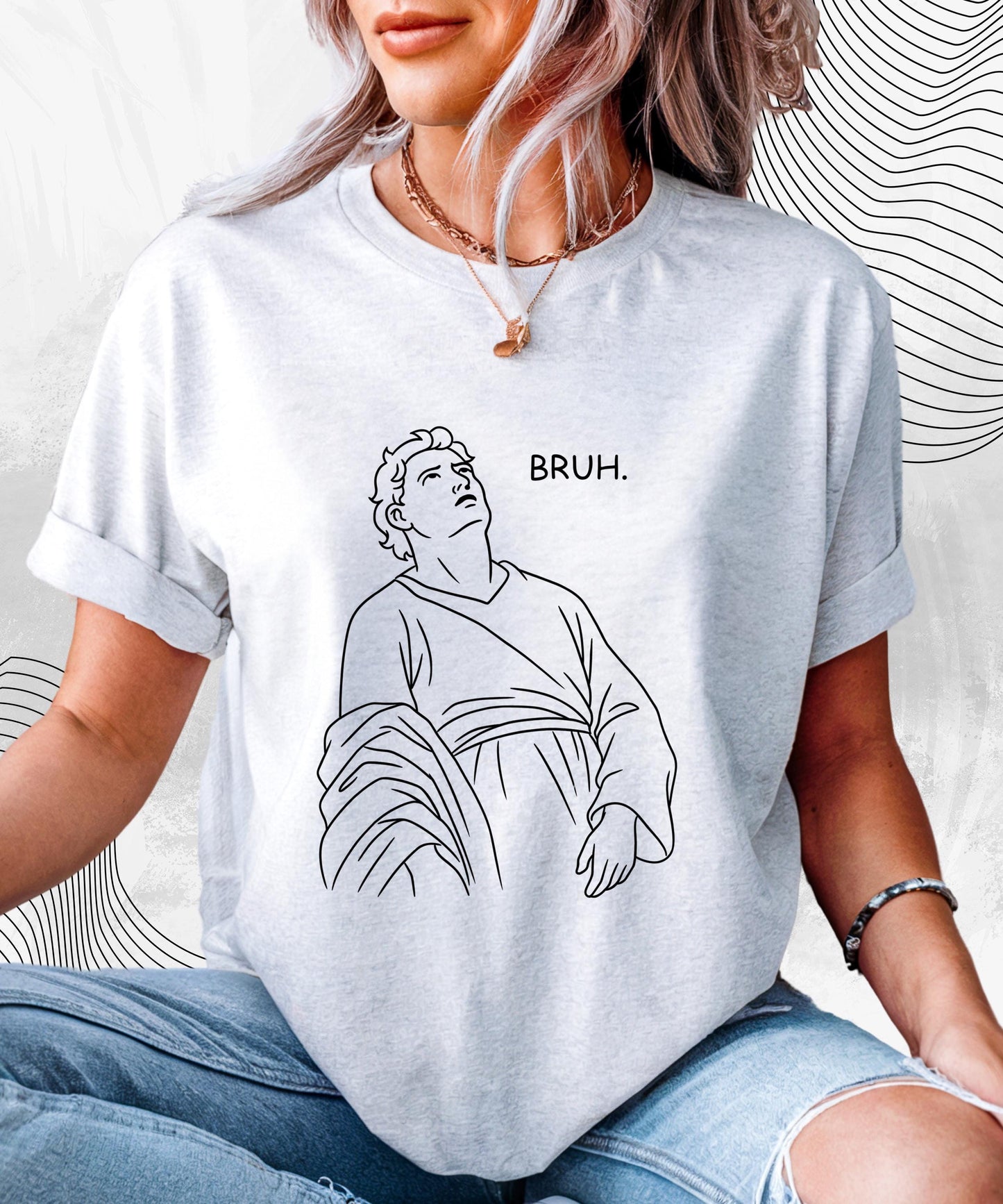 Bruh Statue Meme Shirt – Funny Minimalist Aesthetic Tee for Meme Lovers