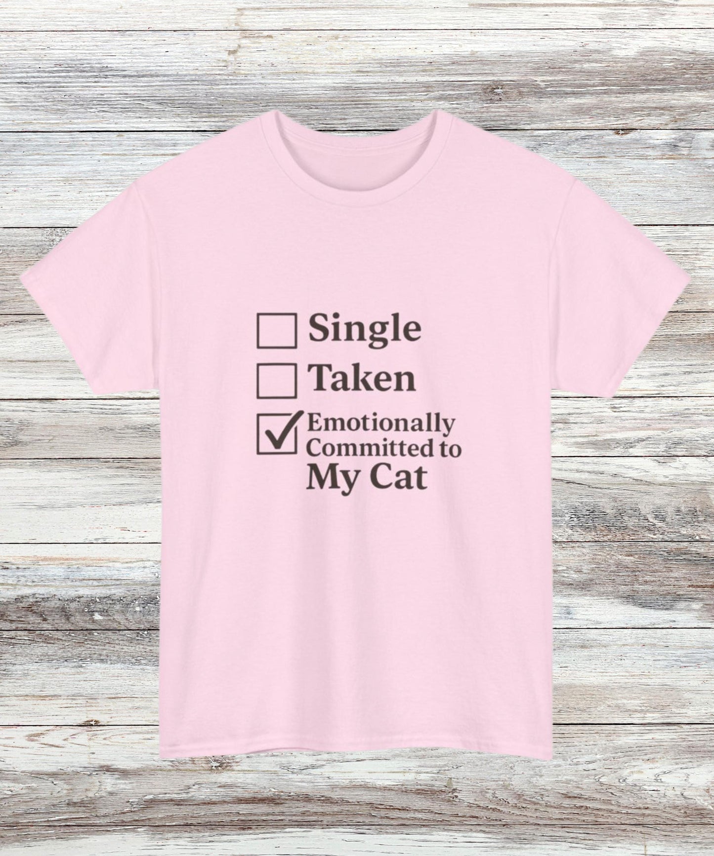 Cat Lover Shirt - Funny Emotionally Committed to My Cat Tee, Cute Gift for Cat Moms & Pet Parents