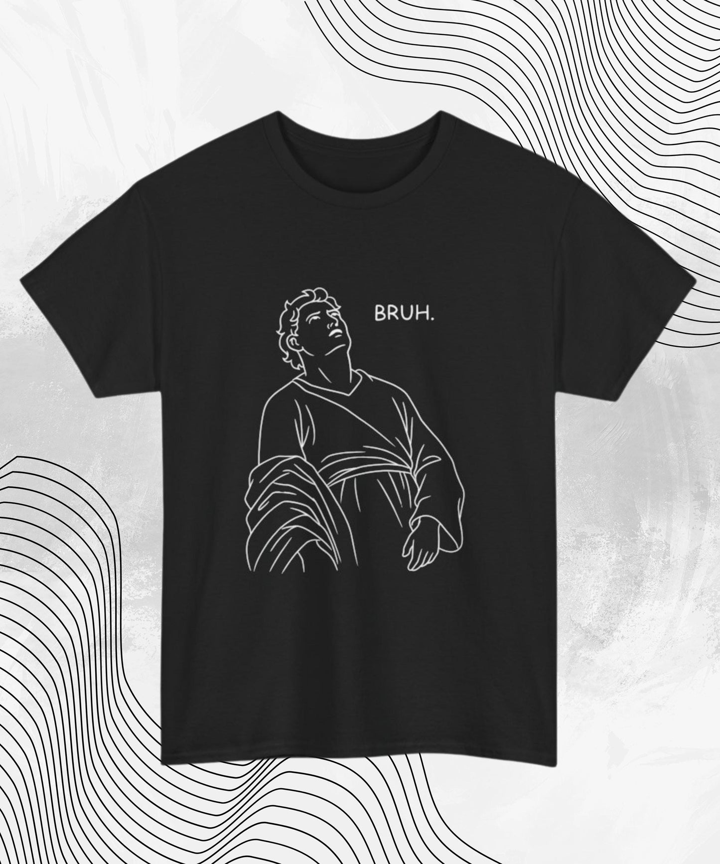 Bruh Statue Meme Shirt – Funny Minimalist Aesthetic Tee for Meme Lovers