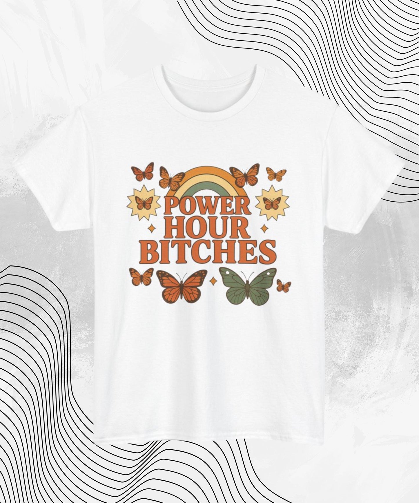 Power Hour TShirt – Funny Party T-Shirt for Women, Power Hour Bitches Tee, Drinking Game Tee, Girls Night Out Shirt, College Party