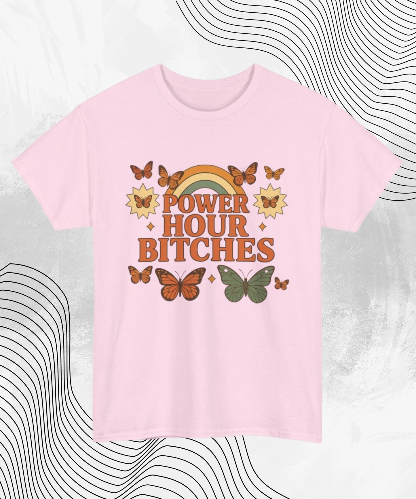 Power Hour TShirt – Funny Party T-Shirt for Women, Power Hour Bitches Tee, Drinking Game Tee, Girls Night Out Shirt, College Party