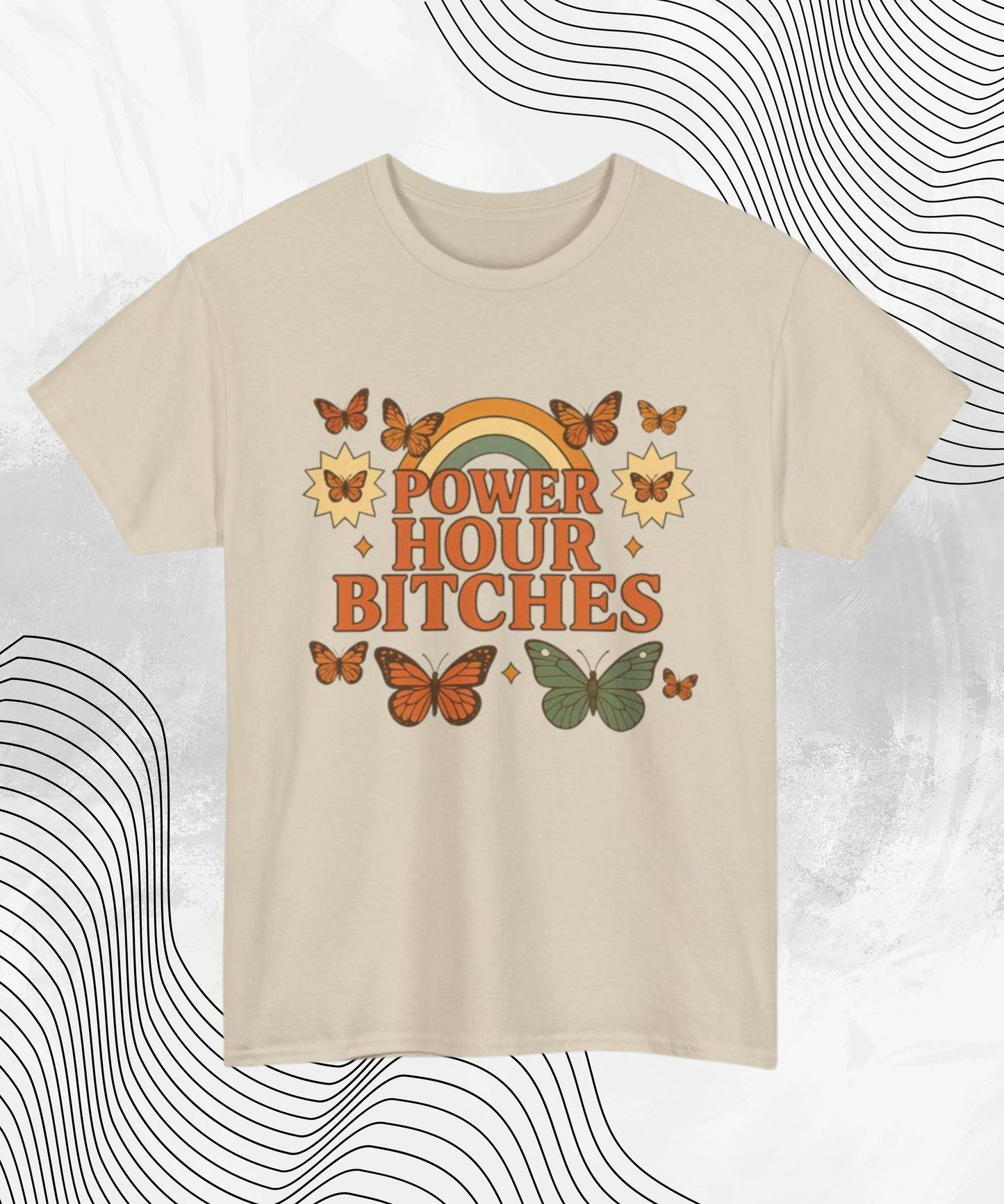 Power Hour TShirt – Funny Party T-Shirt for Women, Power Hour Bitches Tee, Drinking Game Tee, Girls Night Out Shirt, College Party