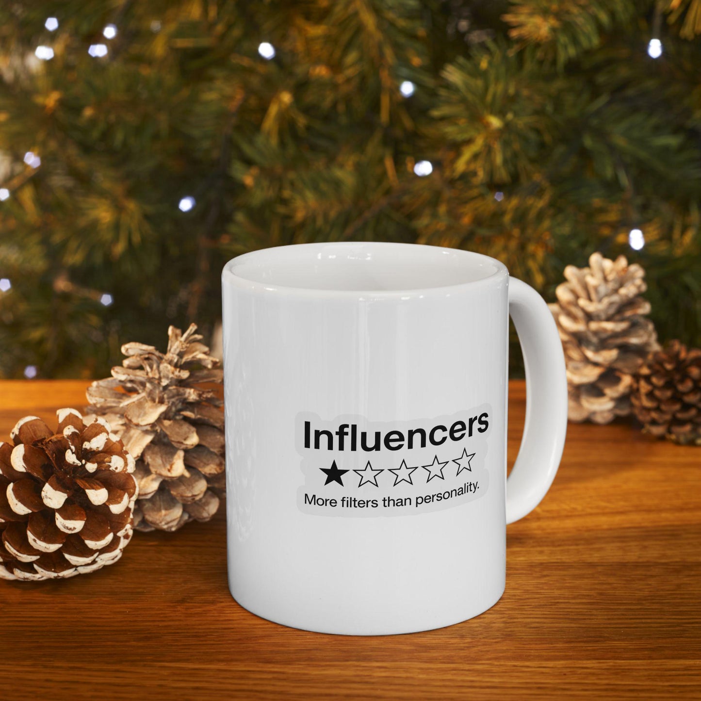 Influencers Mug – Funny 1-Star Review Coffee Cup for Sarcastic Social Media Haters