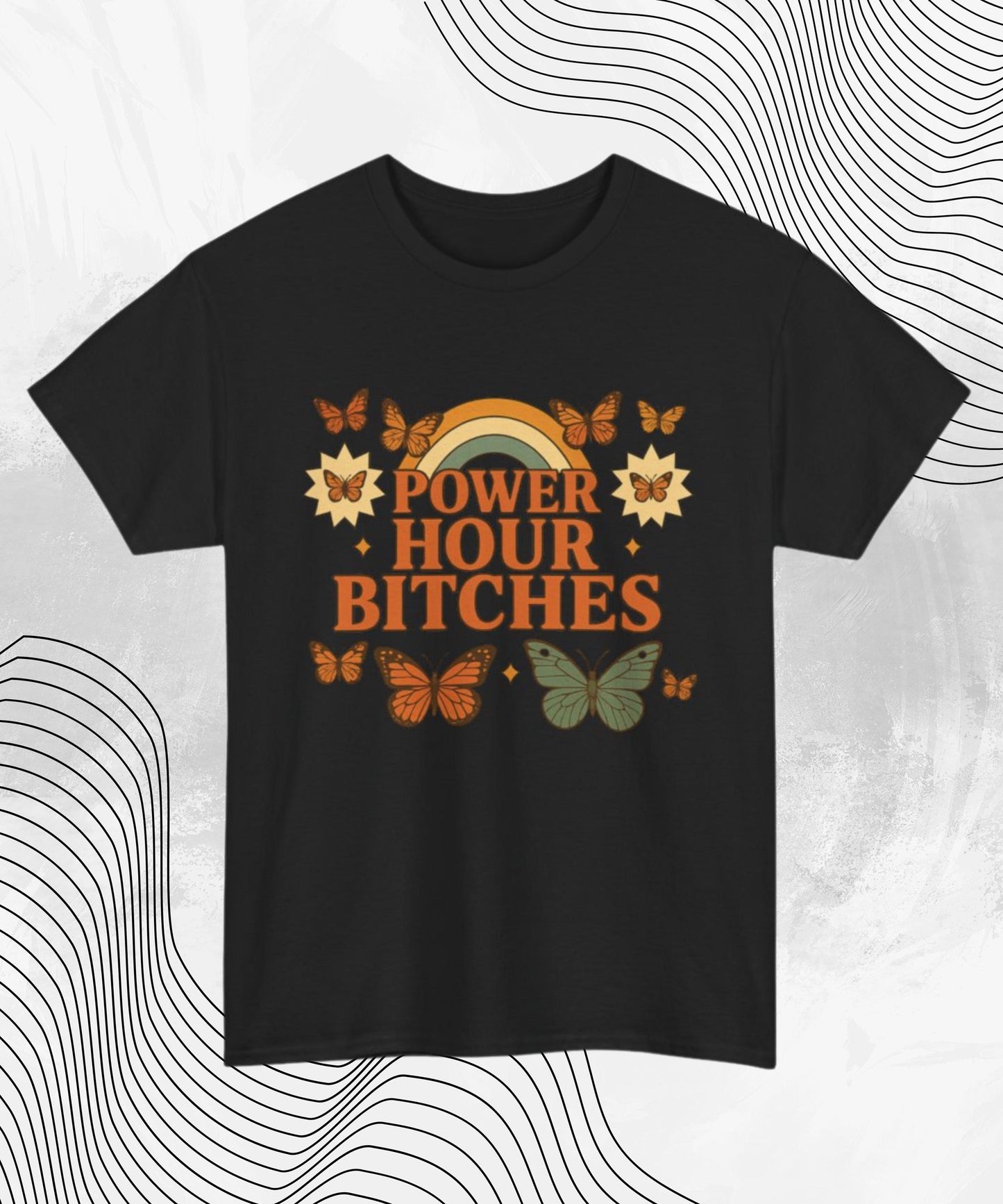 Power Hour TShirt – Funny Party T-Shirt for Women, Power Hour Bitches Tee, Drinking Game Tee, Girls Night Out Shirt, College Party