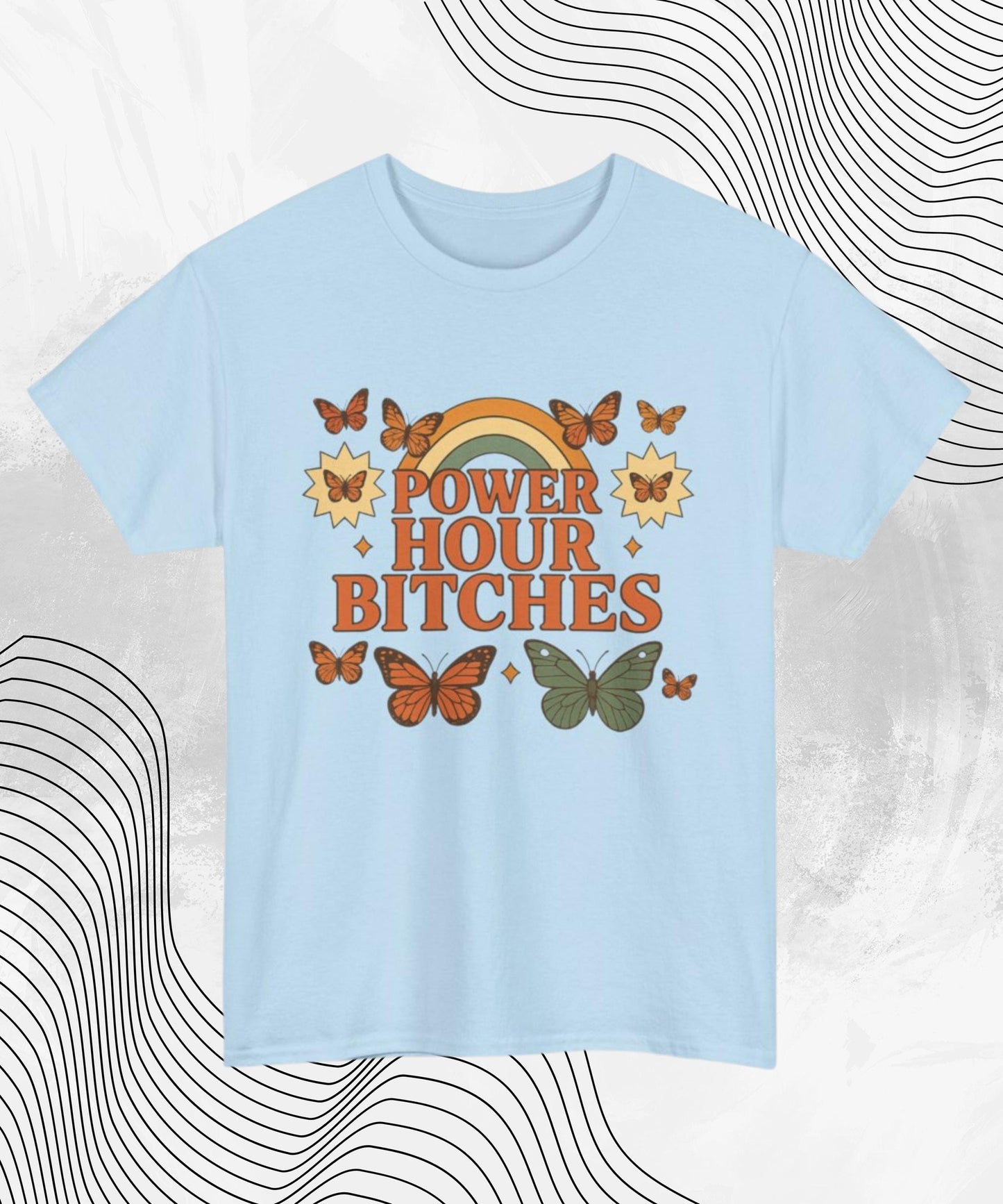 Power Hour TShirt – Funny Party T-Shirt for Women, Power Hour Bitches Tee, Drinking Game Tee, Girls Night Out Shirt, College Party