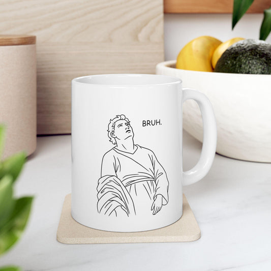 “Bruh” Meme Mug – Funny Reaction Face Coffee Cup for Home or Office