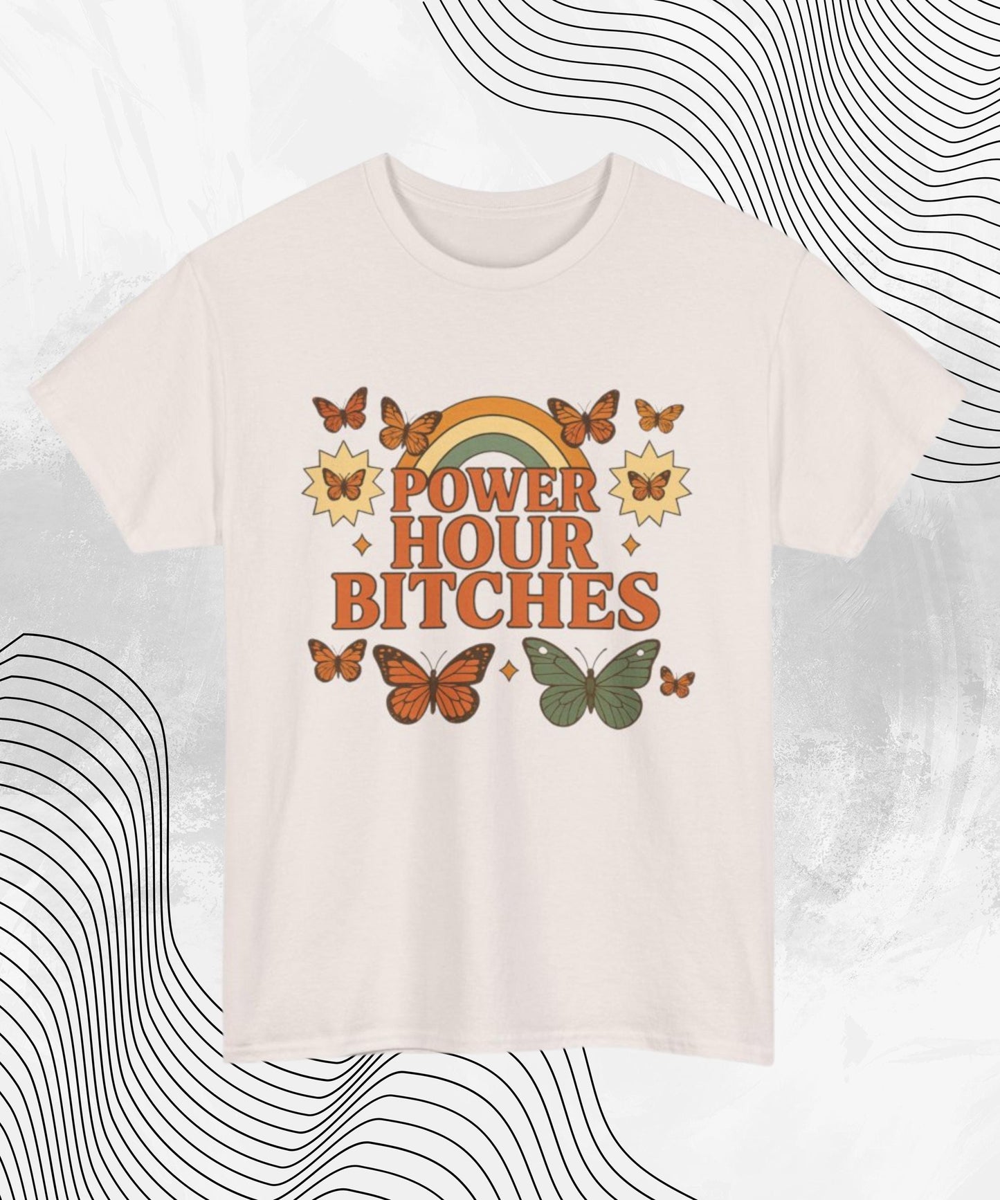 Power Hour TShirt – Funny Party T-Shirt for Women, Power Hour Bitches Tee, Drinking Game Tee, Girls Night Out Shirt, College Party