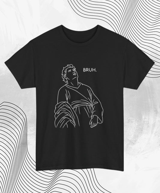 Bruh Statue Meme Shirt – Funny Minimalist Aesthetic Tee for Meme Lovers